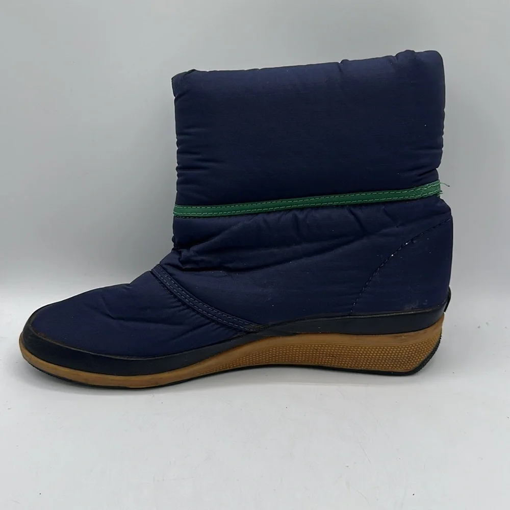 Sporto Boots | Navy and Green | Quilted | Size 6